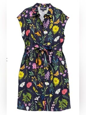 Lesley Evers, MELINDA dress Prairie Posy Navy, SZ M, Like *NEW*